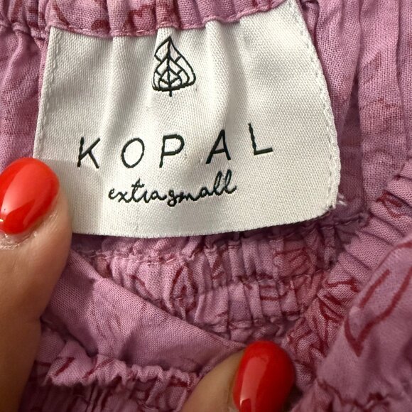 Kopal Pink Flora Ruffle Sleeve Cinched Waist Romper Womens Size XSmall - Picture 2 of 6